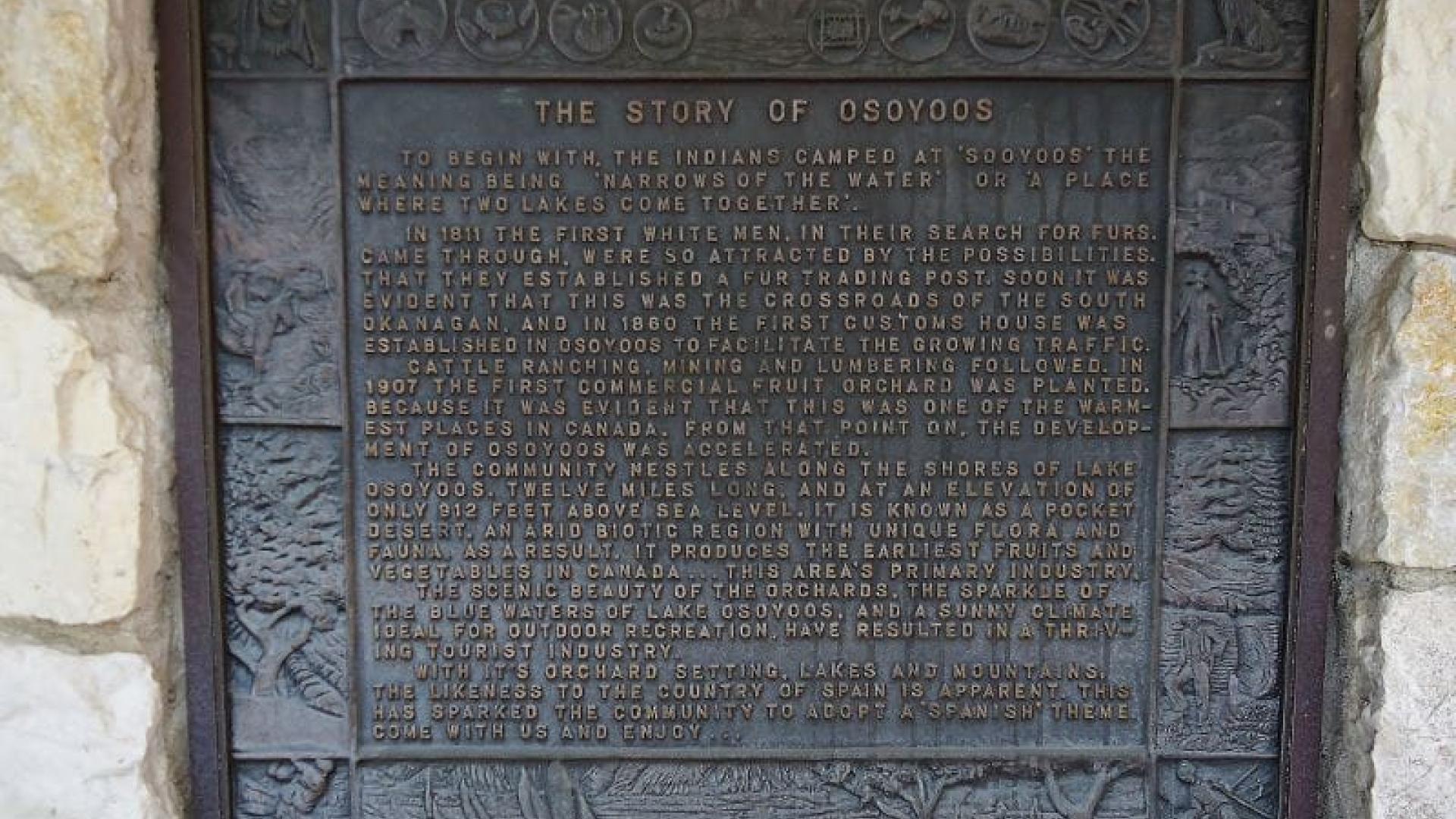 Plaque of Osoyoos History