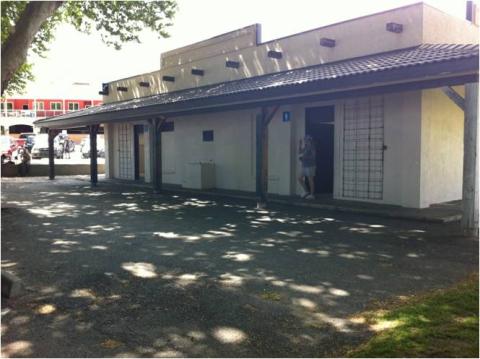 Exterior gyro washroom